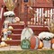 Greentek; Fall Decorations for Home Outdoor, 3 Pack 24 Inch Wooden Pumpkin Porch Decor, Red White Green Pumpkin Standing Signs with Rustic Straw Bows for Front Door, Garden, Patio, Yard & Thanksgiving Decoration; Category:Porch Signs; Image:6